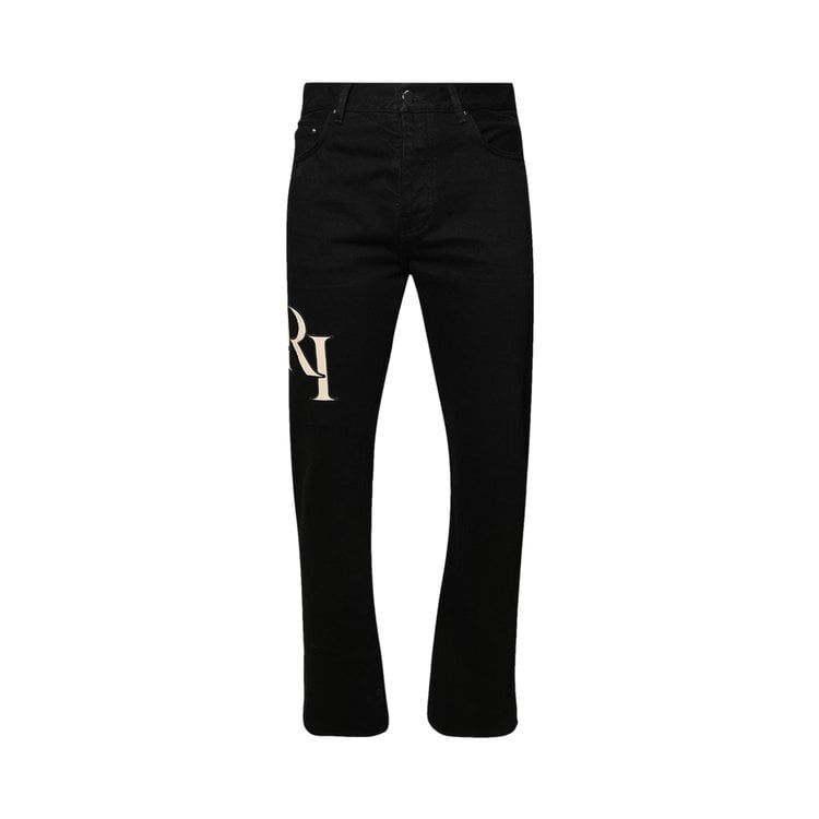 

Джинсы Amiri Staggered Logo Straight Jean, черный