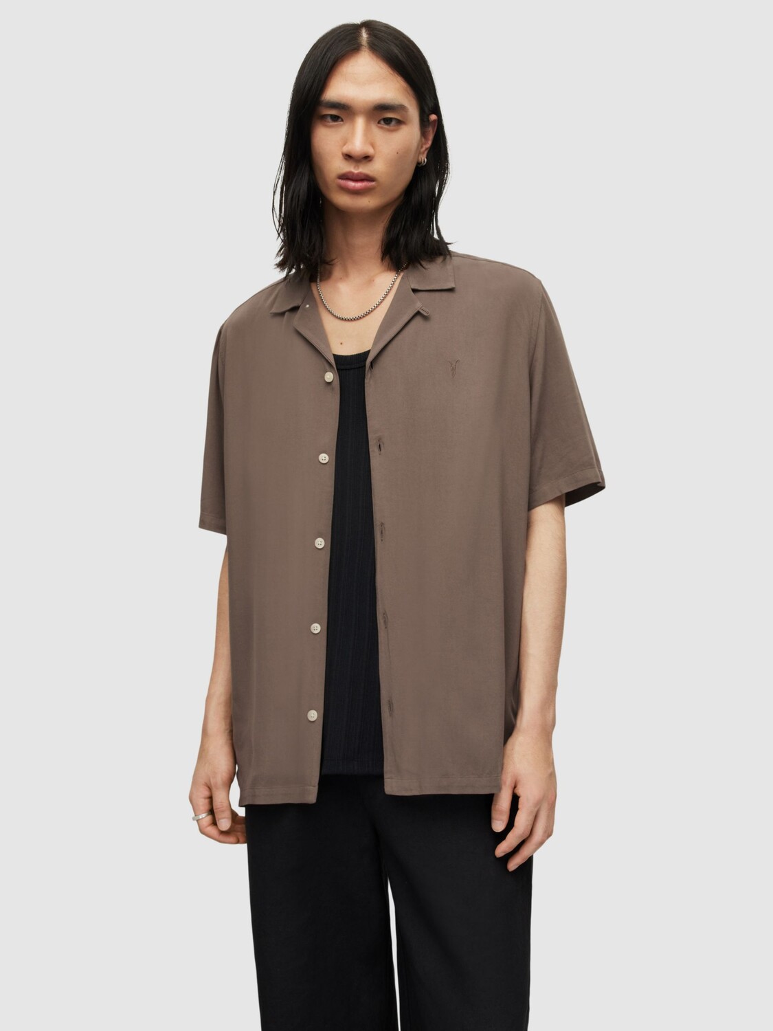

Рубашка с коротким рукавом AllSaints Venice, древесно-коричневый