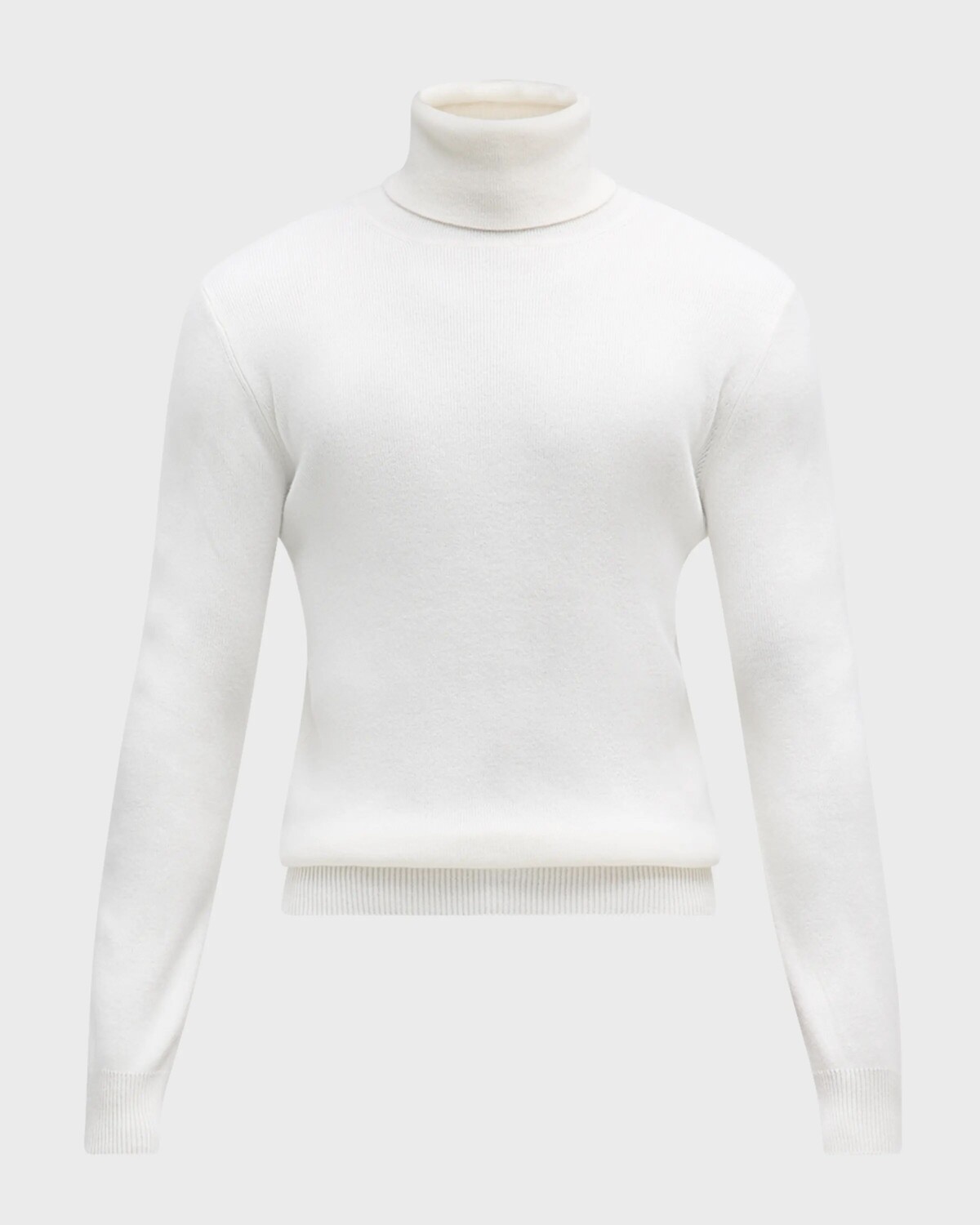 

Мужская водолазка из кашемира в рубчик Neiman Marcus, цвет Winter White