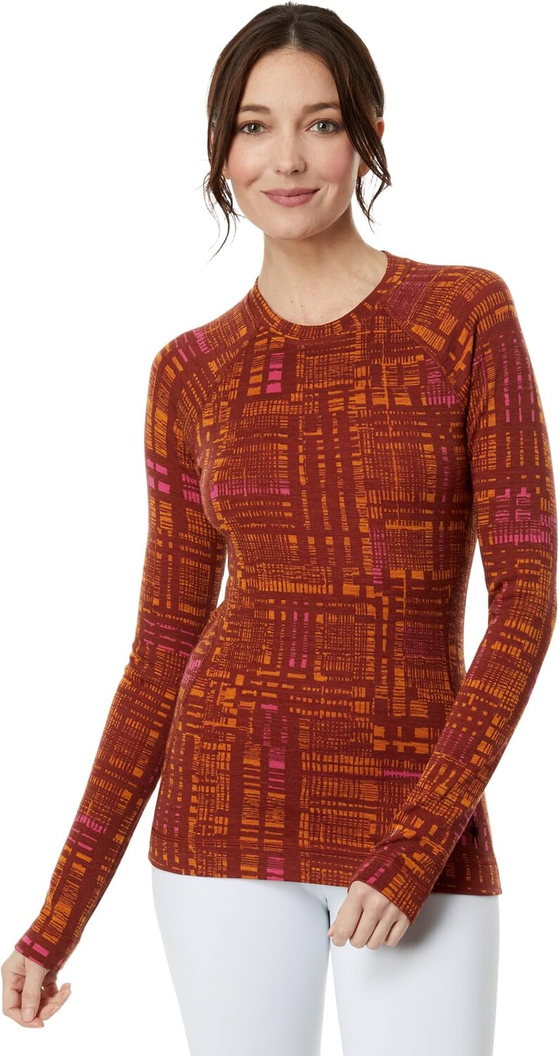

Базовый слой Merino 250 Crew Smartwool, цвет Pecan Brown Digi Plaid