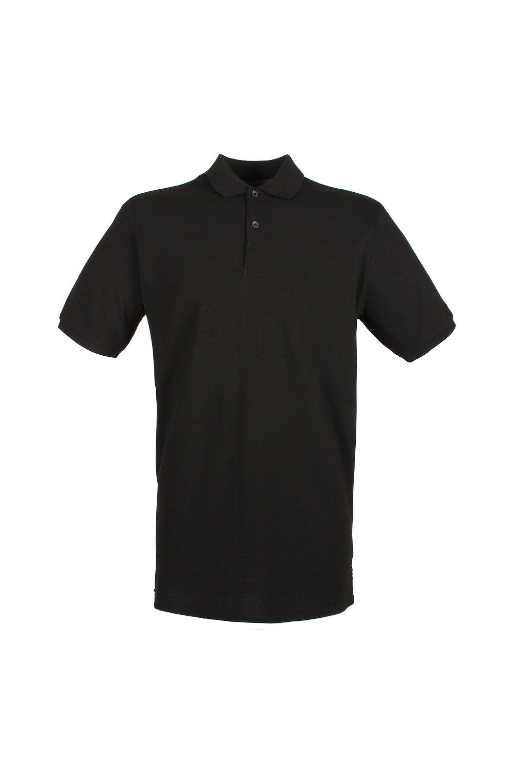 Рубашка поло из хлопка пике современного кроя Henbury, черный рубашка поло coolplus из пике henbury черный