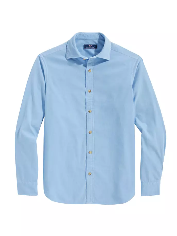 

Вельветовая рубашка с раздвинутым воротником Vineyard Vines, цвет jake blue