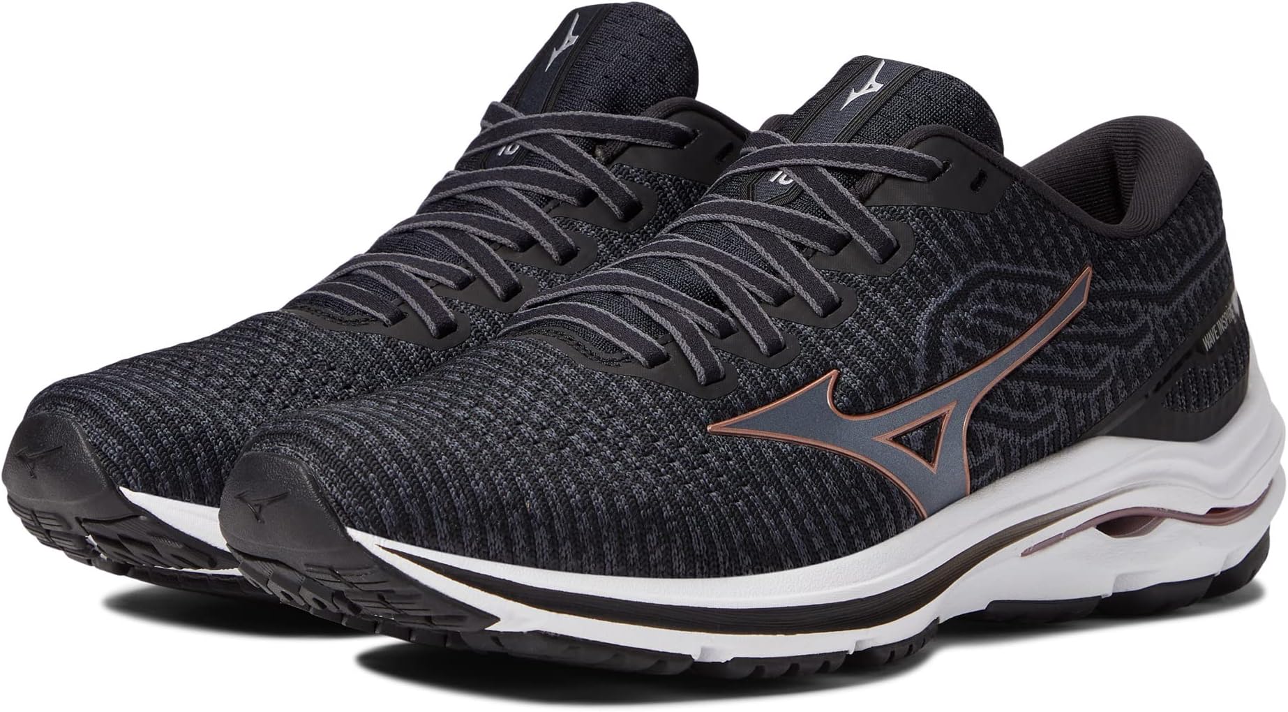 Кроссовки Wave Inspire 18 Waveknit Mizuno, цвет Ebony кроссовки mizuno wave inspire 20 цвет ebony white