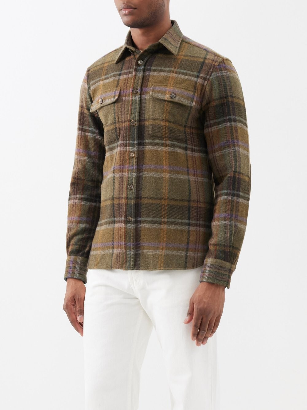 

Рубашка в клетку bradley из смесовой шерсти Ralph Lauren, зеленый