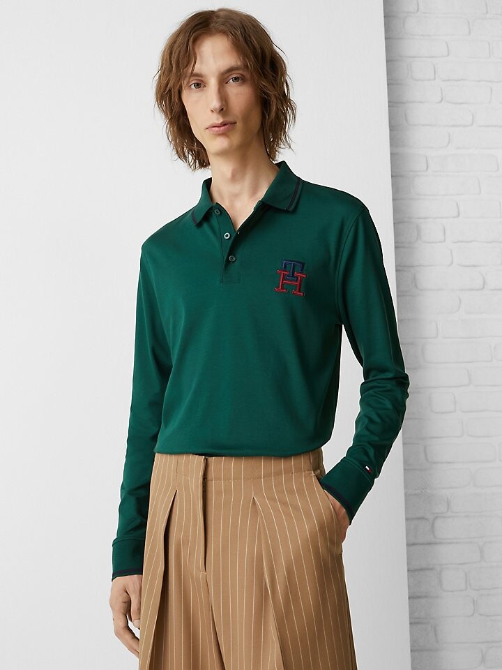 

Поло узкого кроя с длинными рукавами Tommy Hilfiger Monogram