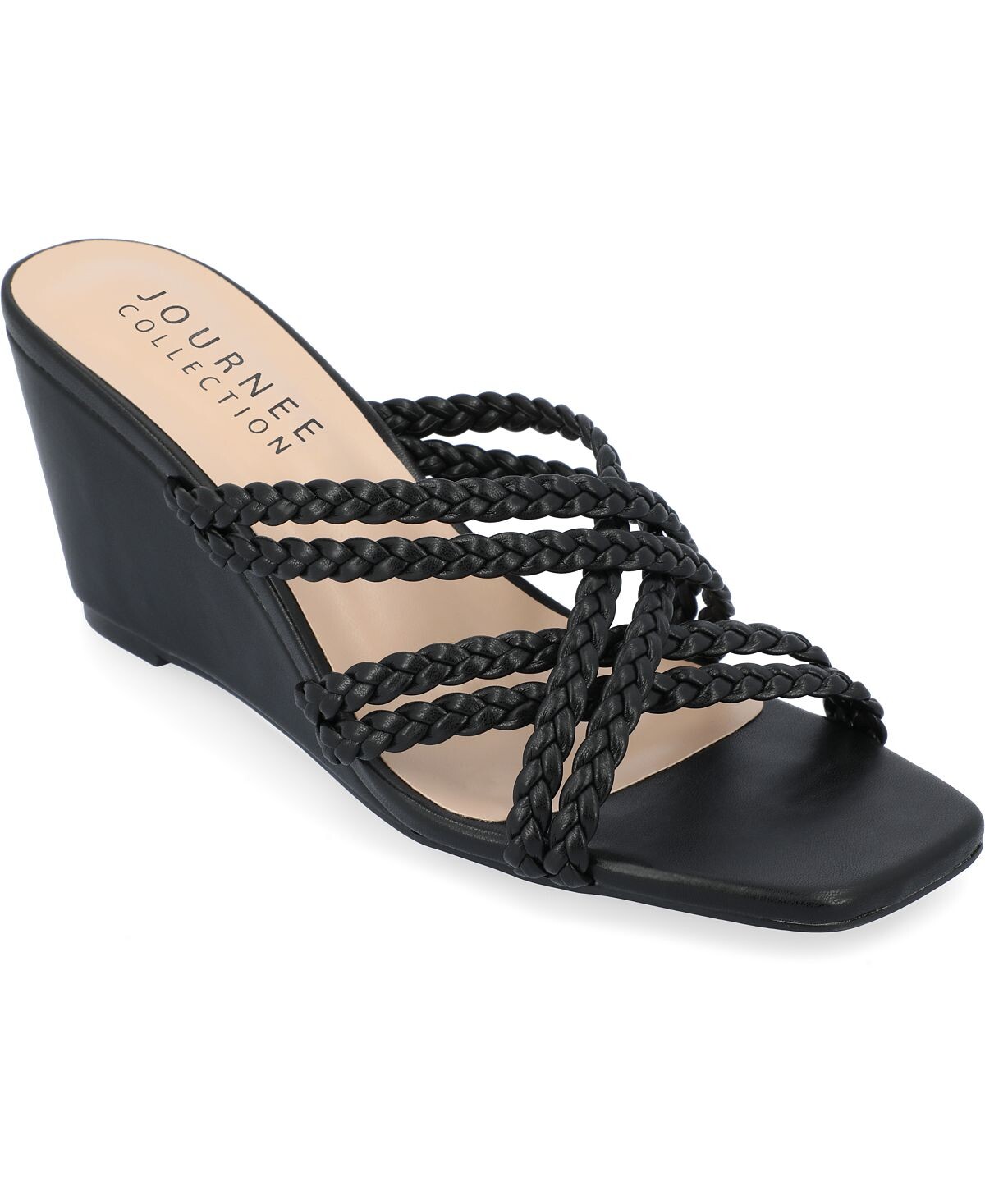 

Женские плетеные босоножки на танкетке Baylen Journee Collection, черный