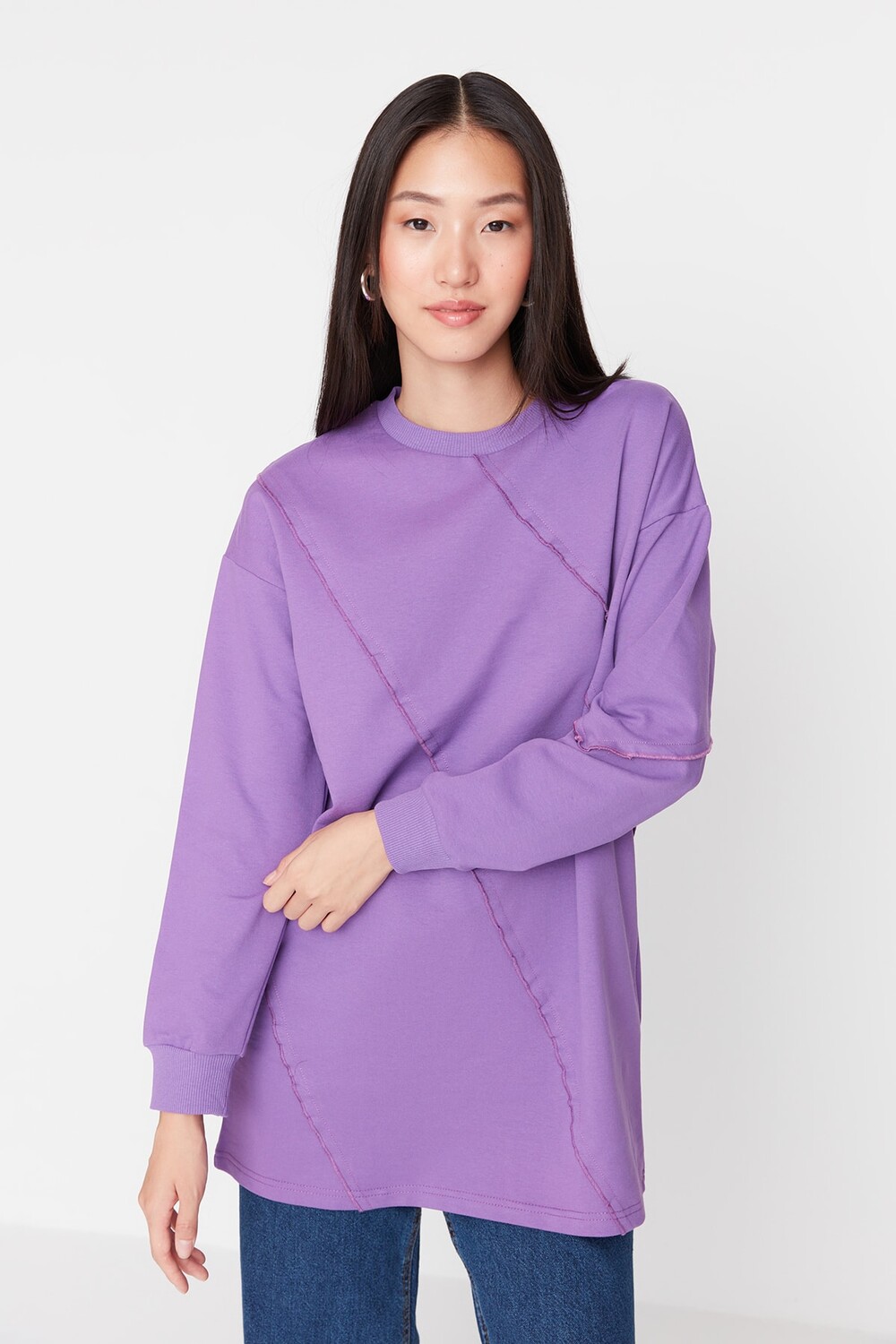 

Туника - Фиолетовый - Oversize Trendyol Modest