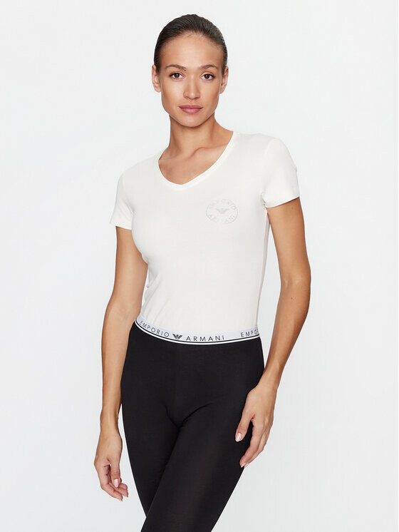 

Футболка узкого кроя Emporio Armani Underwear, экрю