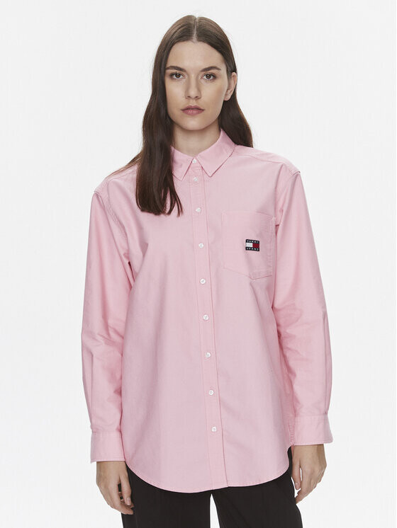 

Рубашка свободного кроя Tommy Jeans, розовый