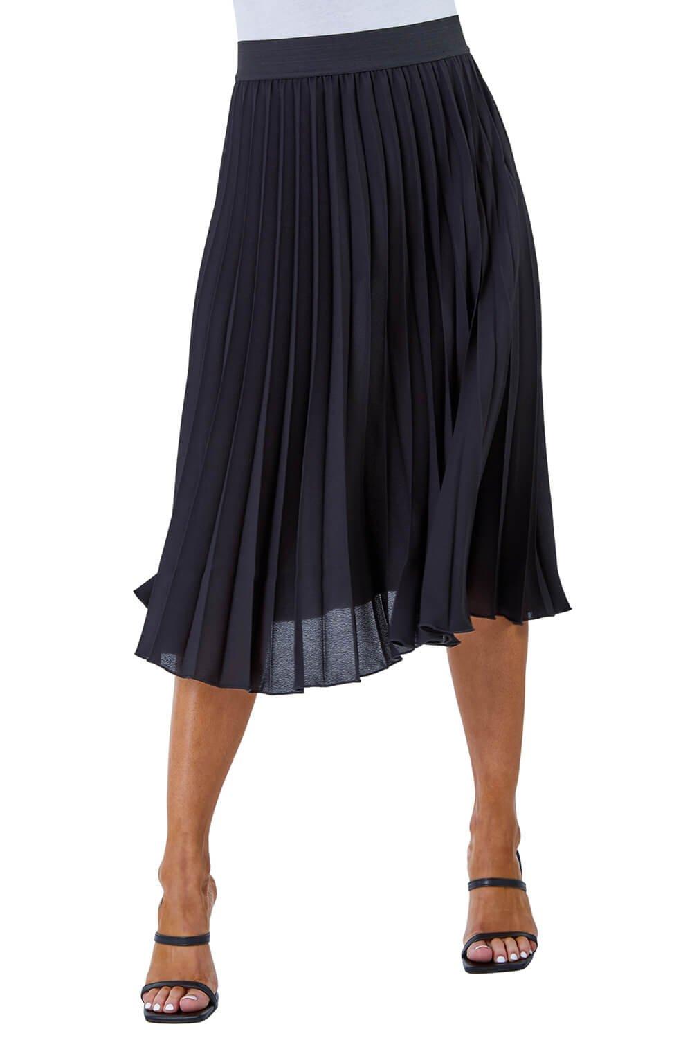 Миниатюрная плиссированная юбка-миди Roman, черный облегающие юбки женские эластичные короткие юбки летняя женская юбка однотонная эластичная плиссированная юбка для офиса