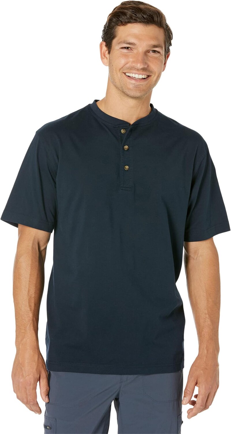 

Футболка Carefree Unshrinkable Henley с коротким рукавом L.L.Bean, темно-синий