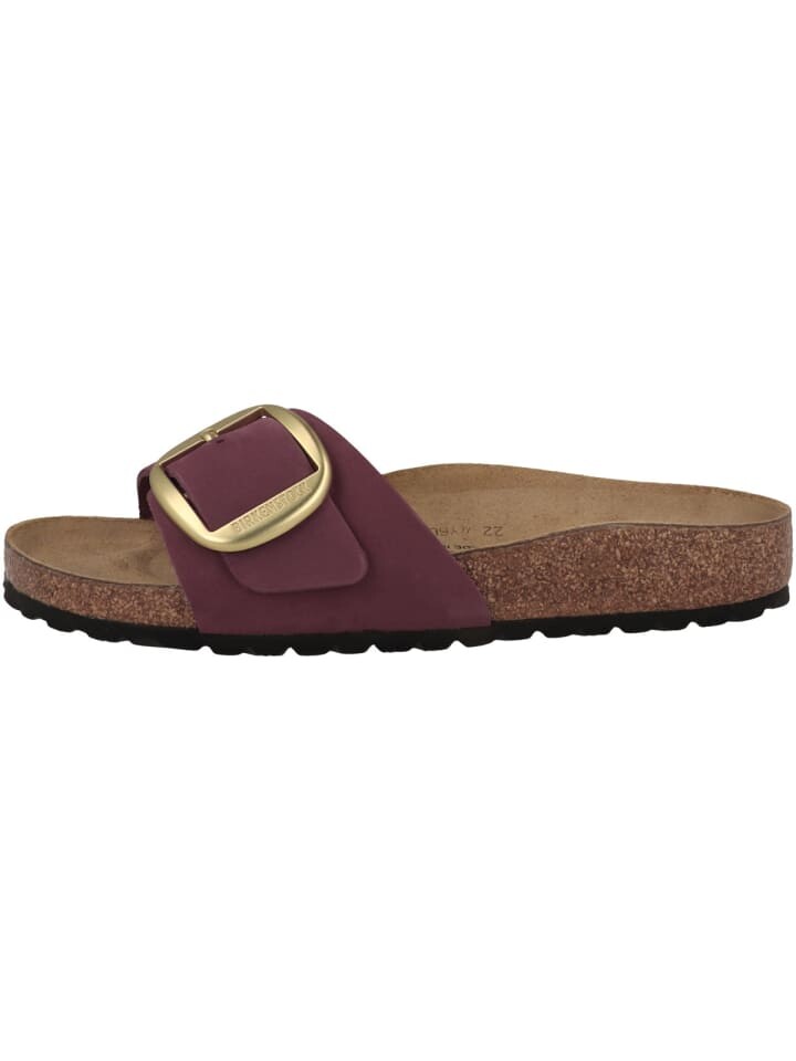 

Мюли Birkenstock Pantolette Madrid Big Buckle Nubukleder schmal, красный