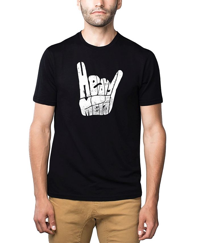 Мужская футболка премиум-класса Word Art — Хэви-метал LA Pop Art, черный