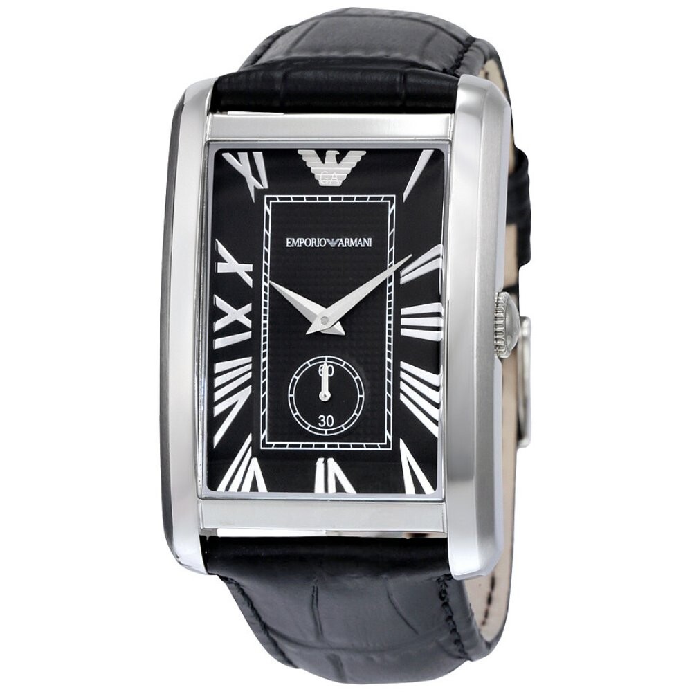 

Часы ar1604 с прямоугольным циферблатом es Emporio Armani, черный