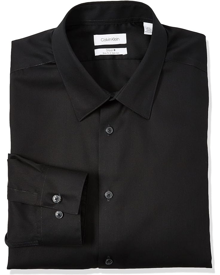 Рубашка Calvin Klein Dress Shirts Slim Fit Non Iron Solid, черный
