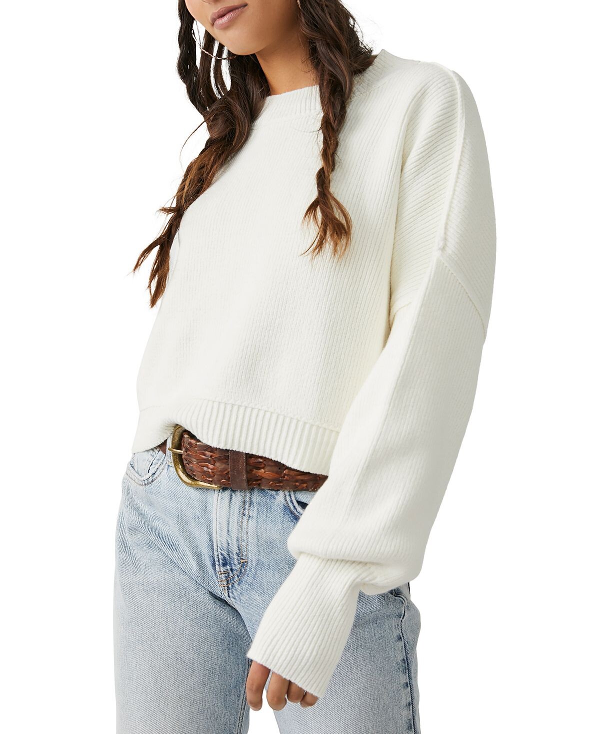 

Женский укороченный пуловер в рубчик Easy Street в рубчик Free People