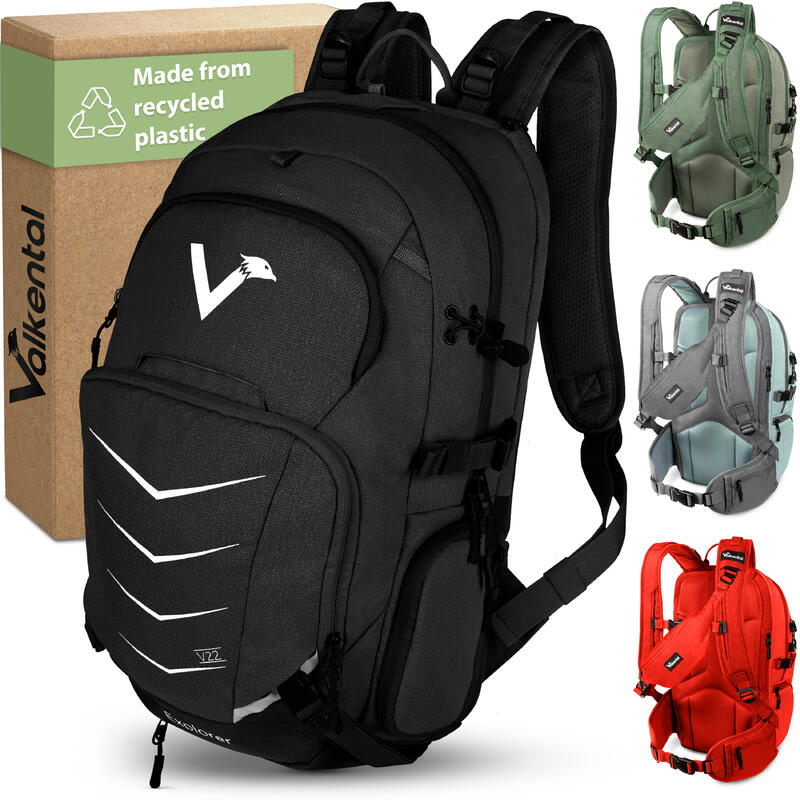 Explorer - велорюкзак и походный рюкзак 20л из переработанного материала VALKENTAL, цвет schwarz походный рюкзак stamford 20l из переработанного материала regatta черный