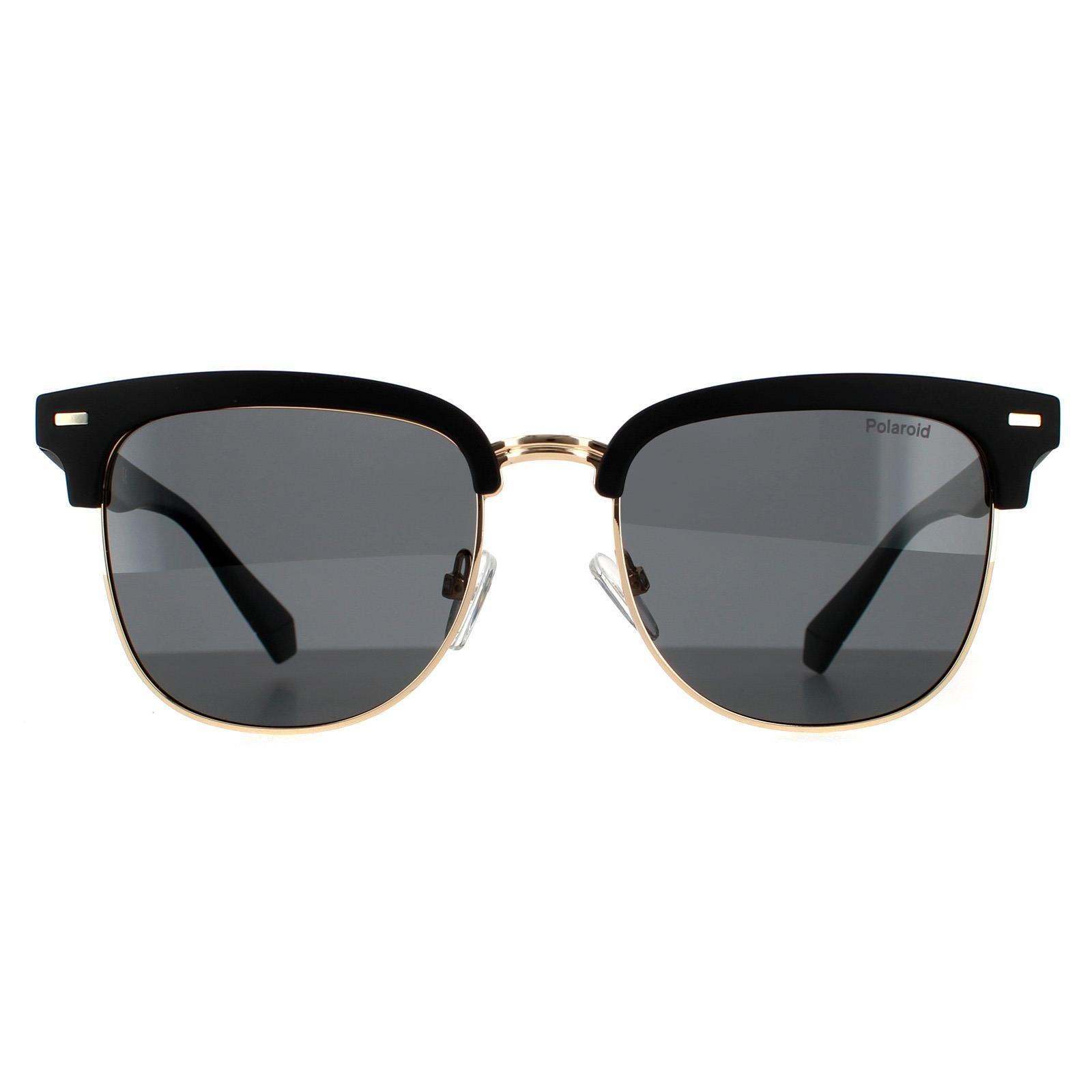 Квадратные матовые черные серые поляризованные солнцезащитные очки Polaroid, черный