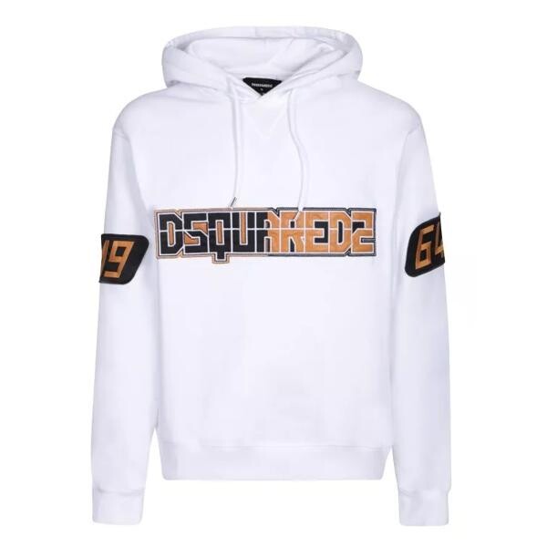 

Футболка cotton hoodie with logo print Dsquared2, белый