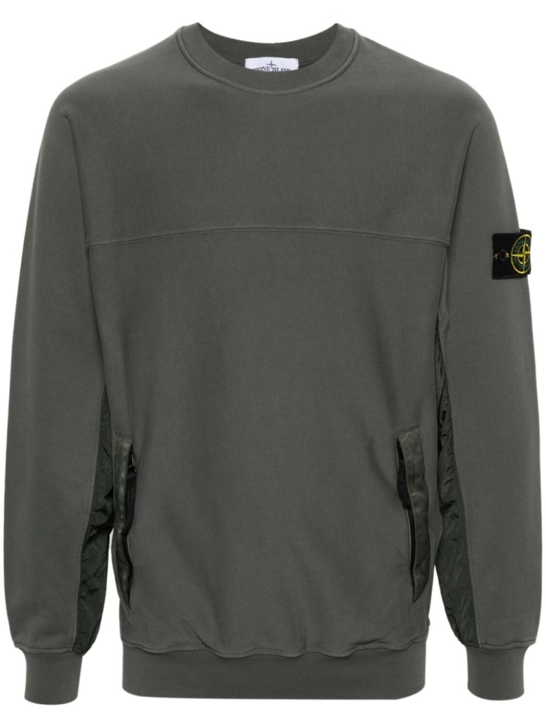 

Stone Island толстовка со вставками, зеленый