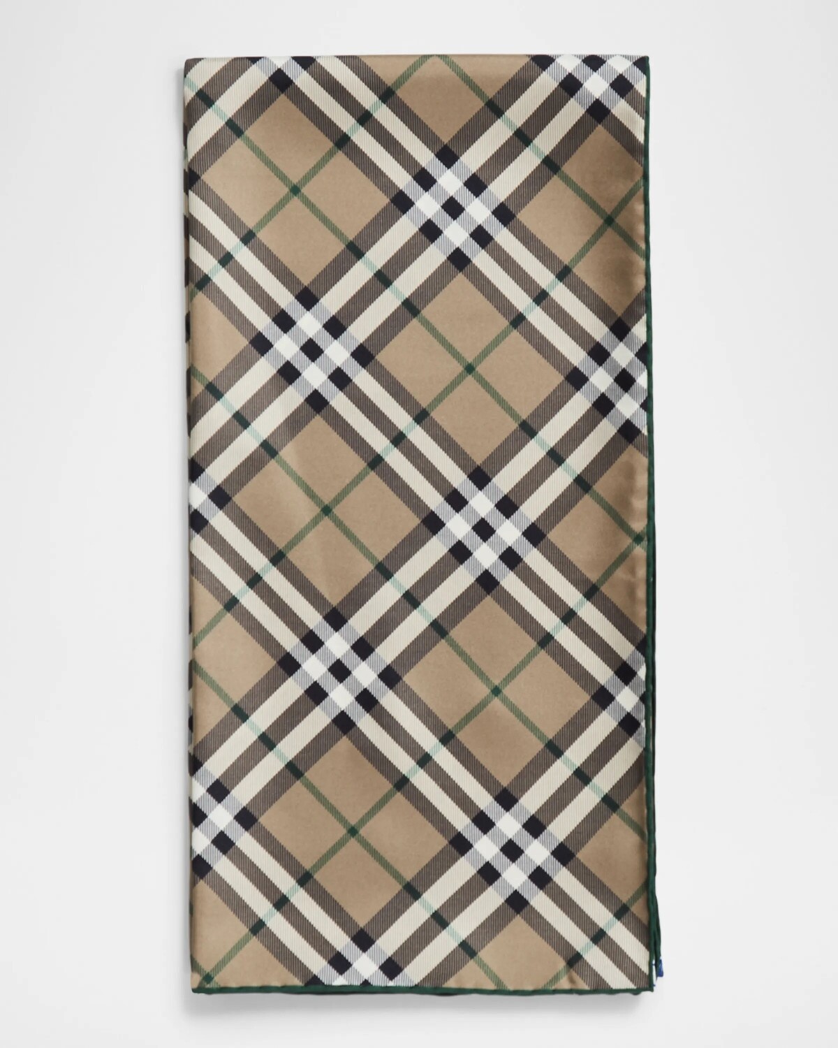

Шелковый квадратный шарф в клетку Burberry, цвет Linden
