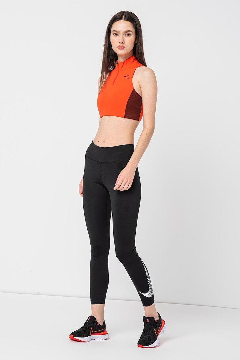 

Тренировочный бюстгальтер Air Swoosh с технологией Dri-Fit и короткой молнией Nike, красный