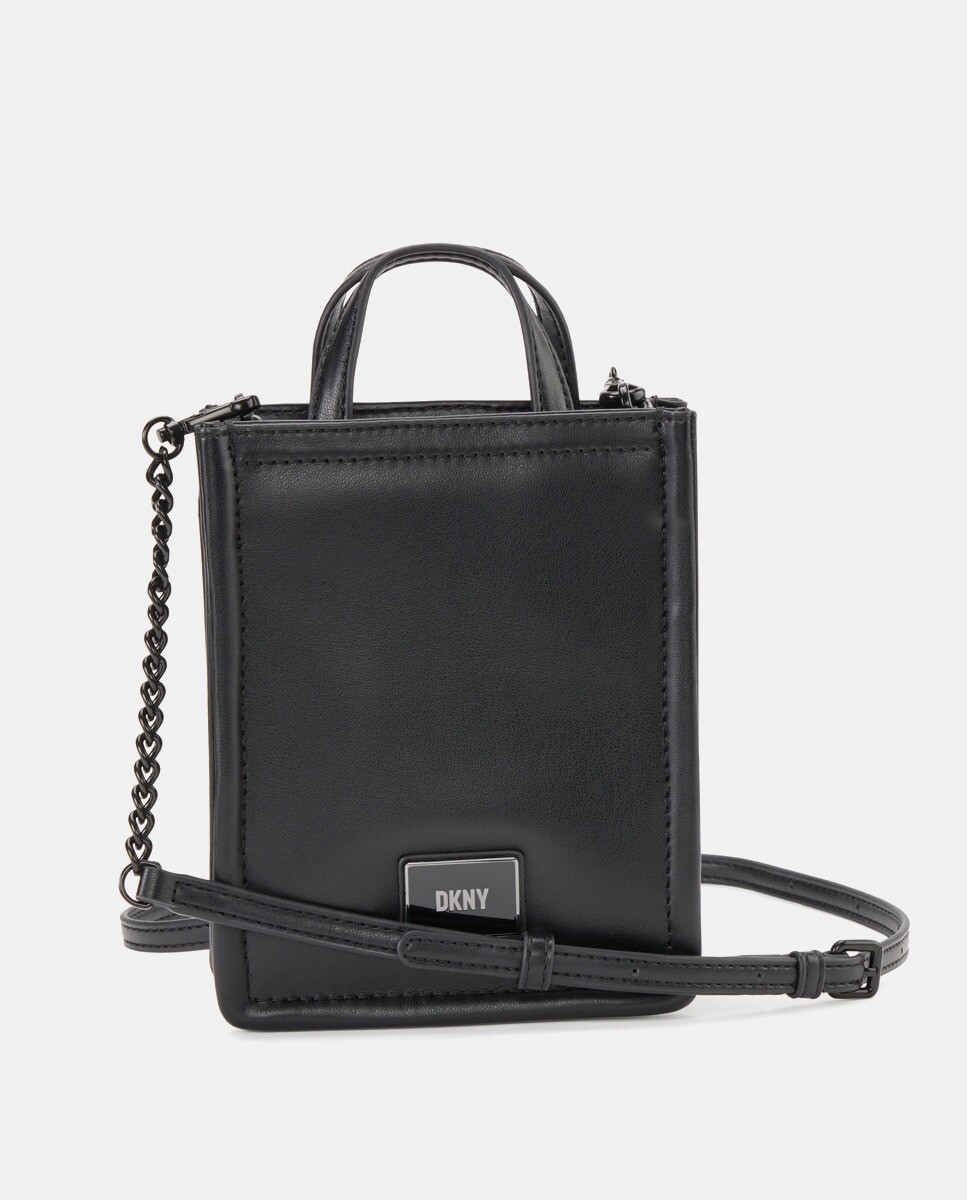 

Черная сумка через плечо с клапаном DKNY, черный