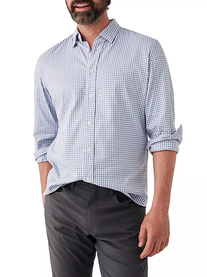 Рубашка «Движение» Faherty Brand, цвет light blue gingham цена и фото