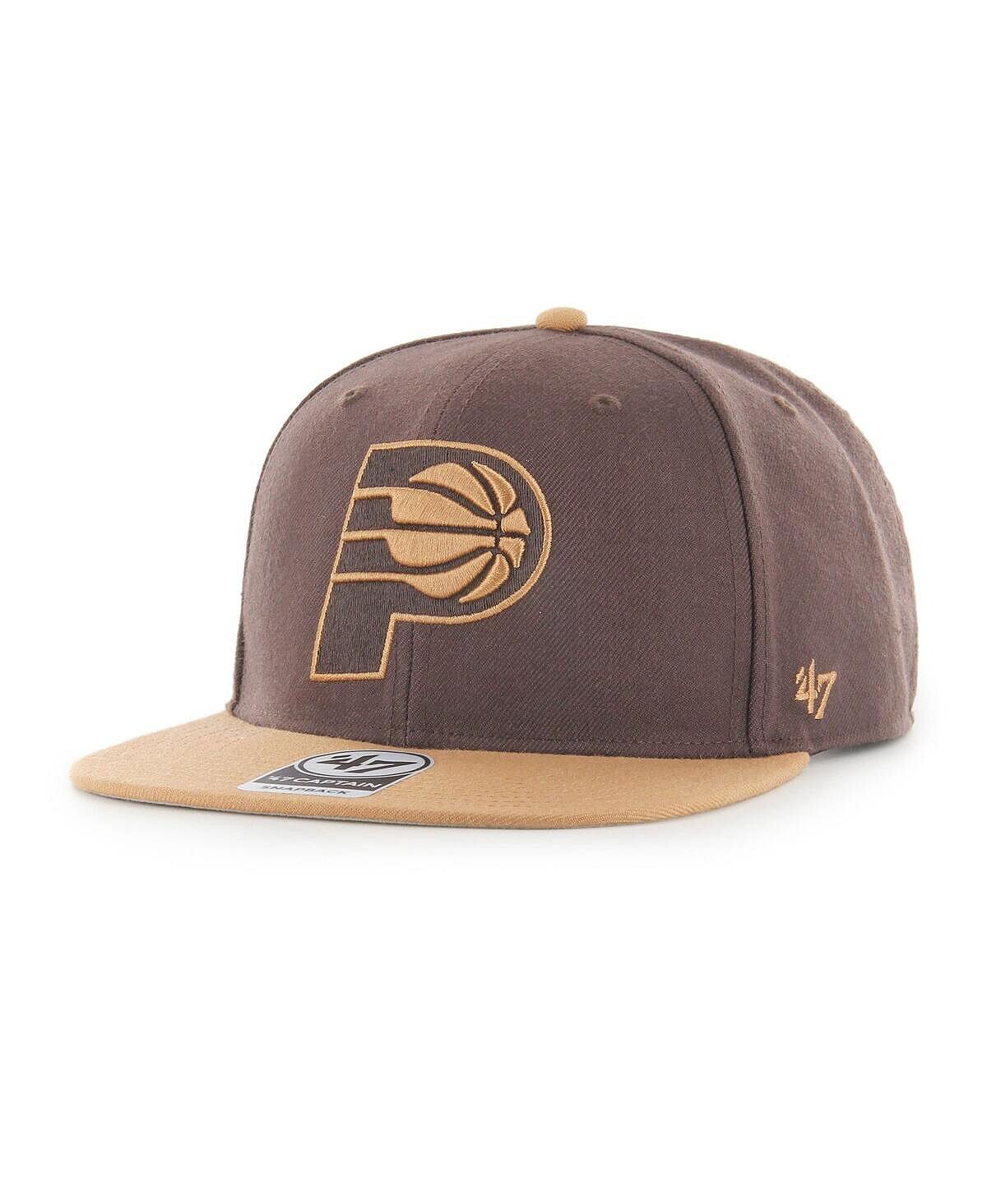 

Мужская коричневая двухцветная кепка Indiana Pacers No Shot Captain Snapback '47 Brand