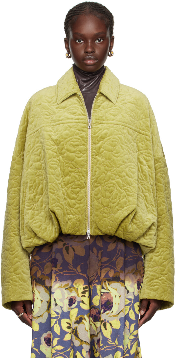 

Зеленый стеганый бомбер Dries Van Noten