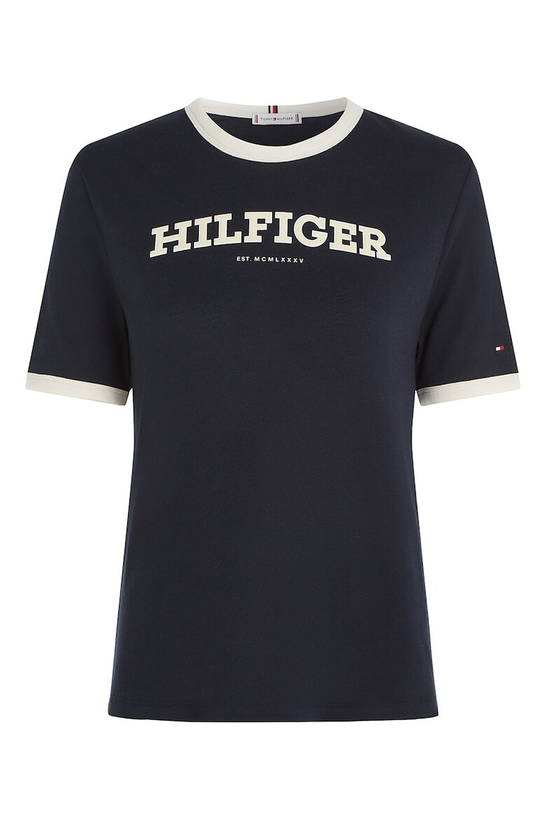 

Футболка с овальным вырезом и логотипом Tommy Hilfiger, черный