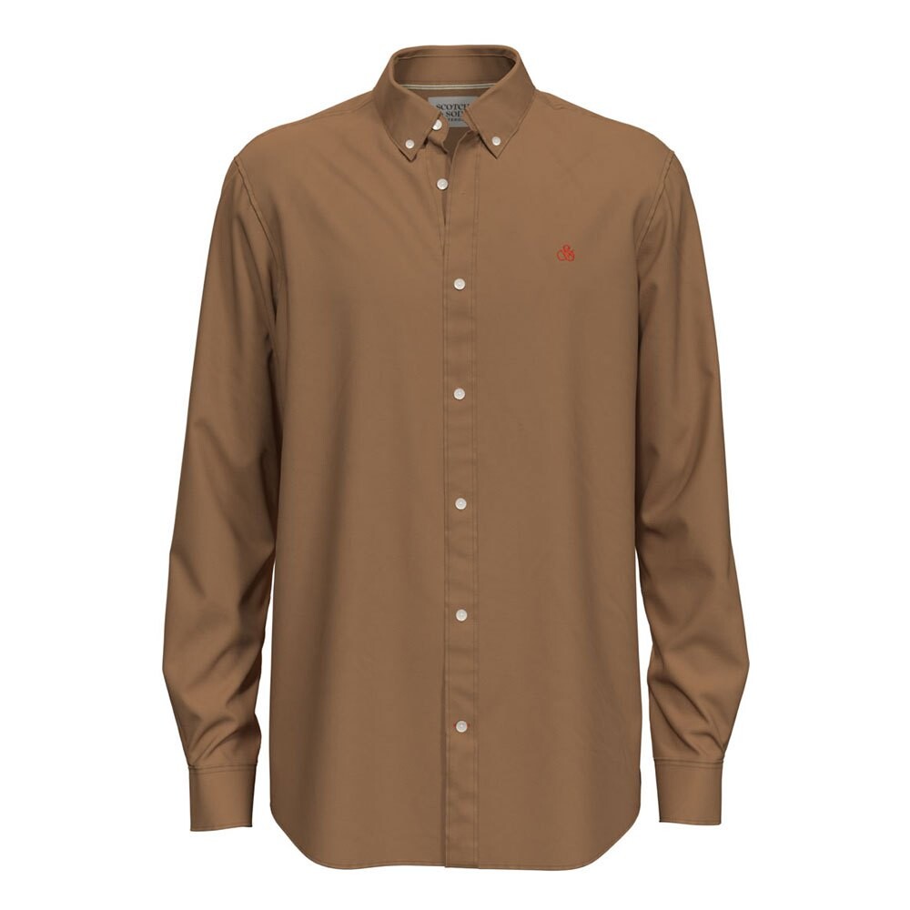 

Рубашка Scotch & Soda Essential Solid Oxford, коричневый