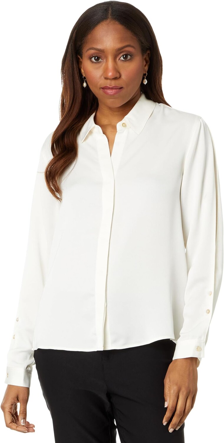 

Рубашка NIC+ZOE Satin Chiffon Shirt, цвет Classic Cream