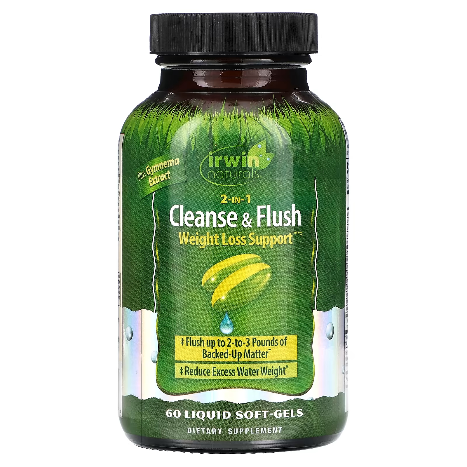 Пищевая добавка Irwin Naturals для похудения 2-в-1 Cleanse & Flush, 60 мягких капсул