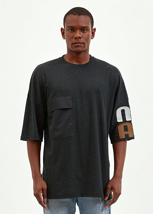 

Мужская футболка Nomadian oversize Nasaqu, антрацит