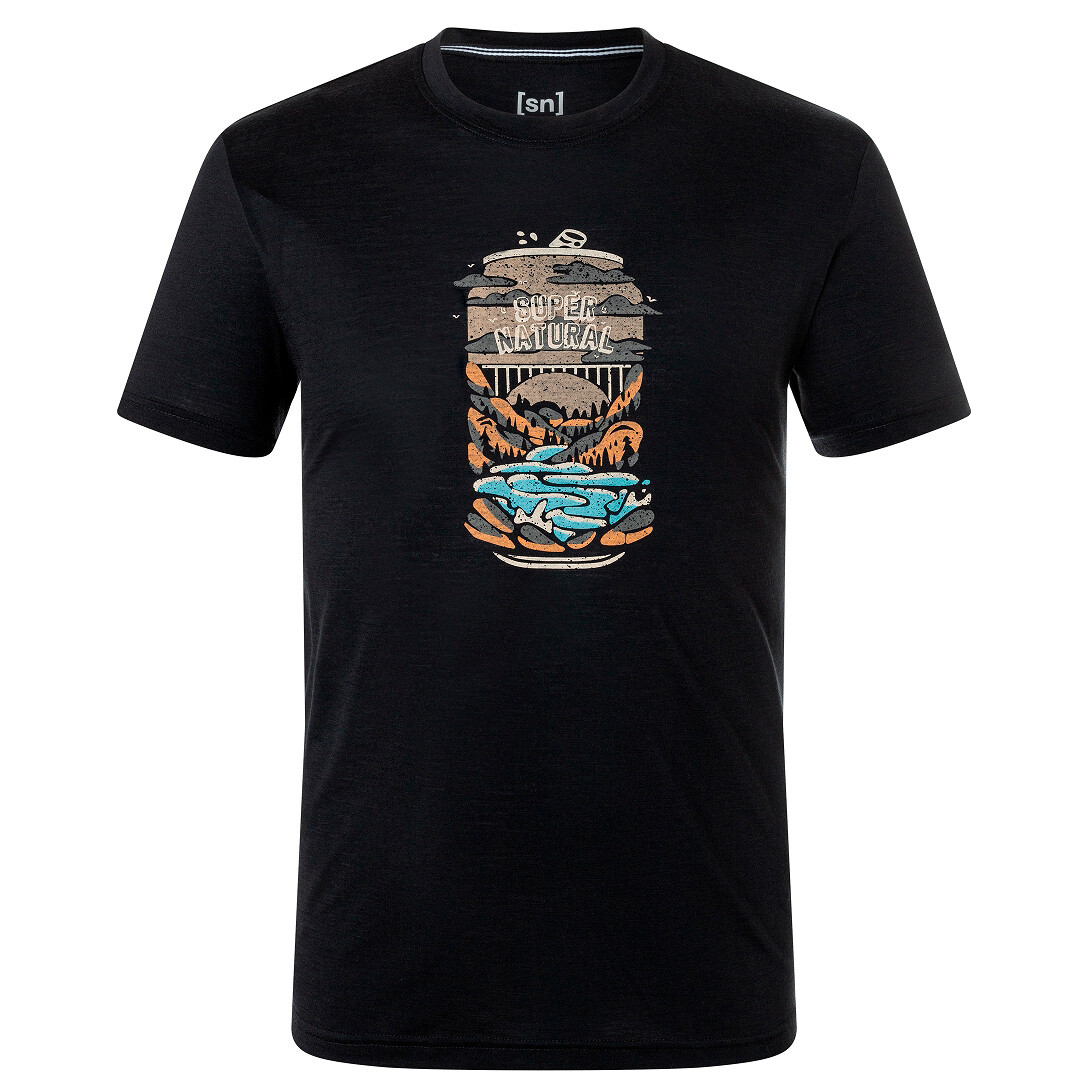 

Рубашка из мериноса Super Natural Yes We Canned Tee, цвет Jet Black/Various, Черный