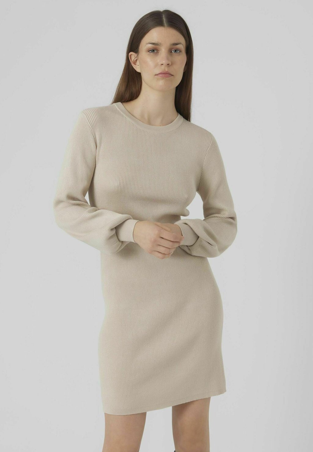 

Платье Vero Moda VMHAYA LS O-NECK, цвет oatmeal