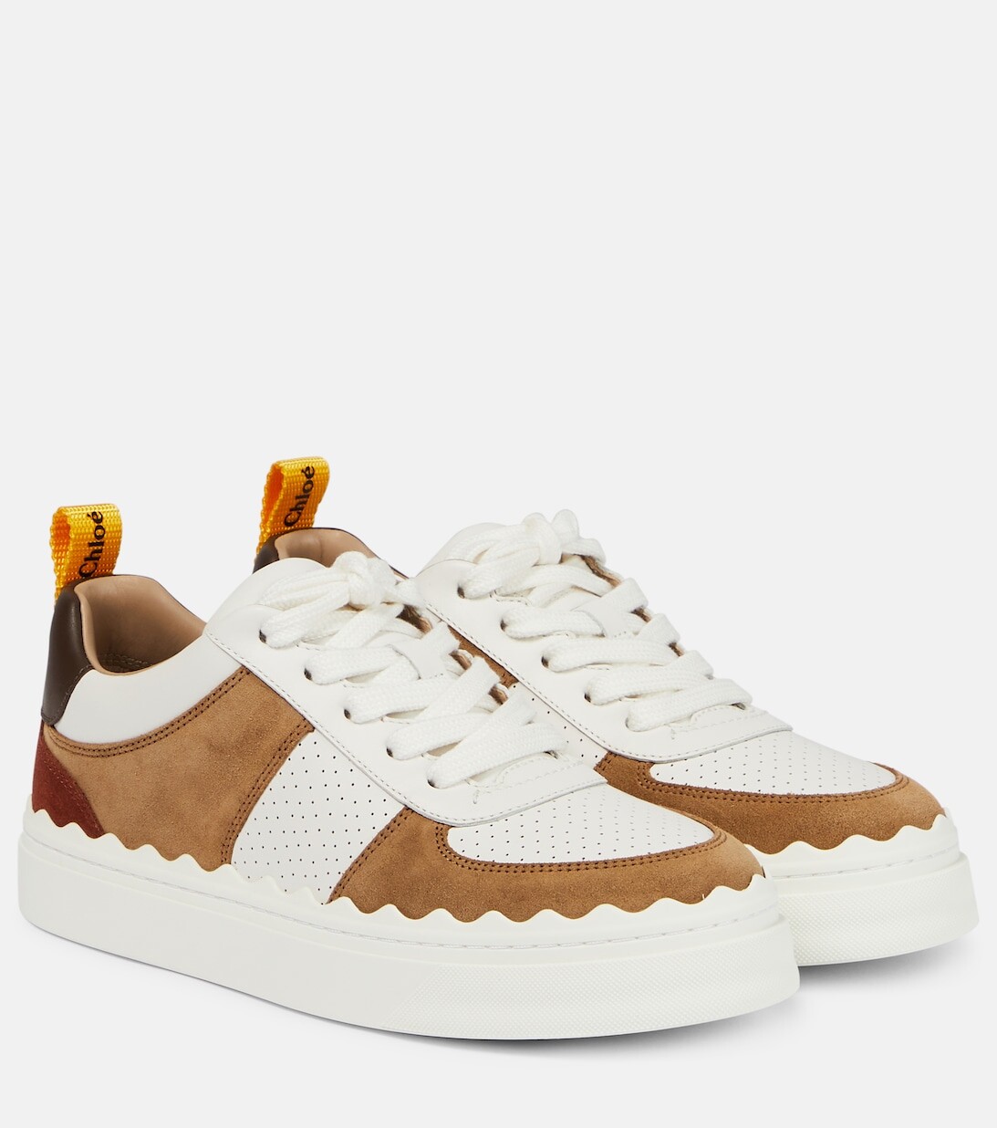 

Кроссовки Lauren из кожи и замши Chloé, белый