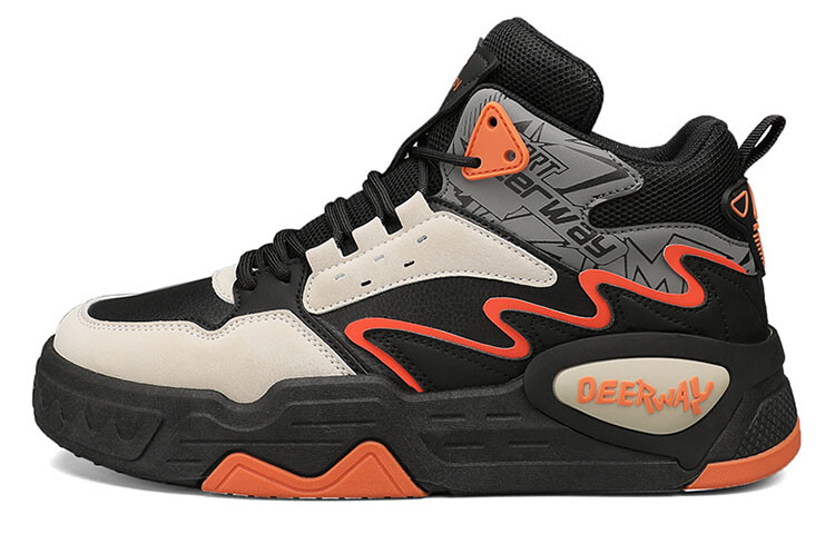 

Кроссовки DEERWAY Skateboarding Shoes Men Mid-top Black/Orange, черный/оранжевый