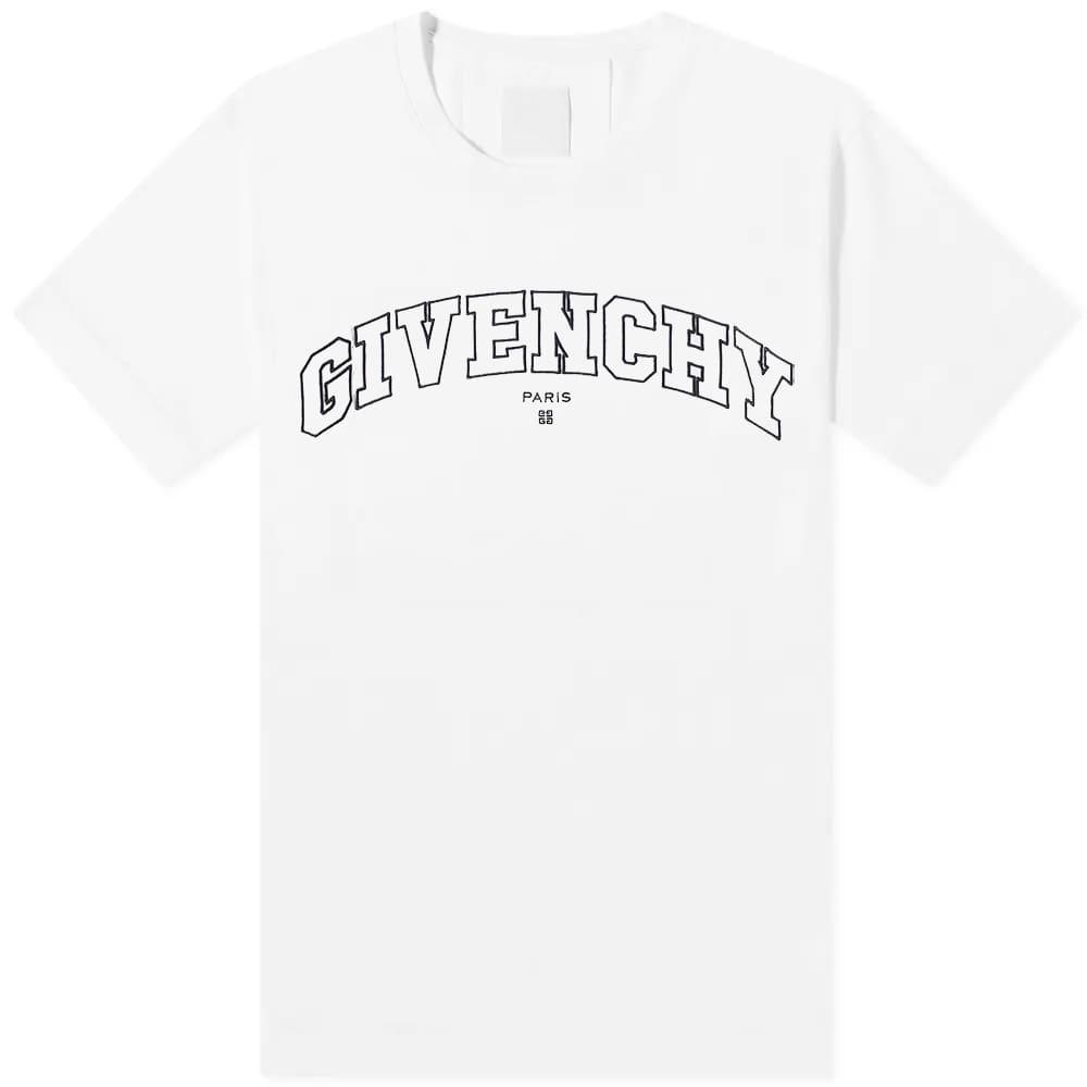 Футболка с вышитым логотипом Givenchy College, белый/черный 37551