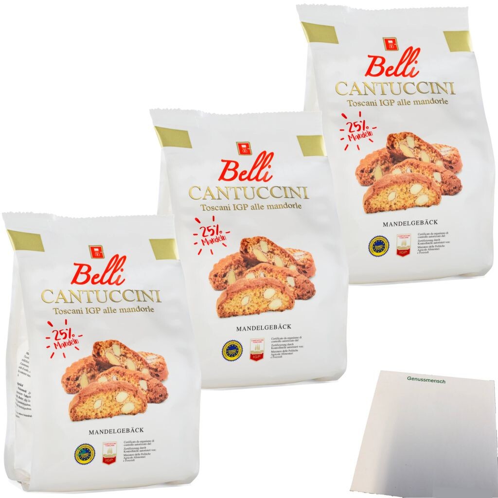 

Выпечка Belli Cantuccini с 25% миндалем упаковка 3 шт. (3 пакетика по 250 г) + блок usy