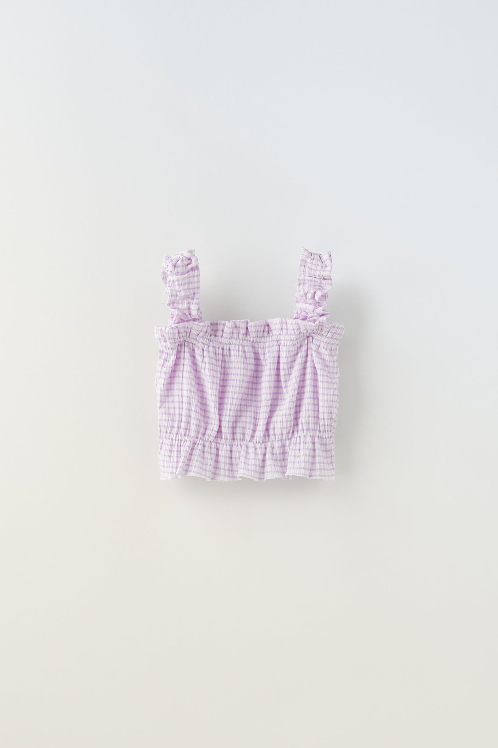 

Текстурный топ в клетку gingham Zara, лиловый