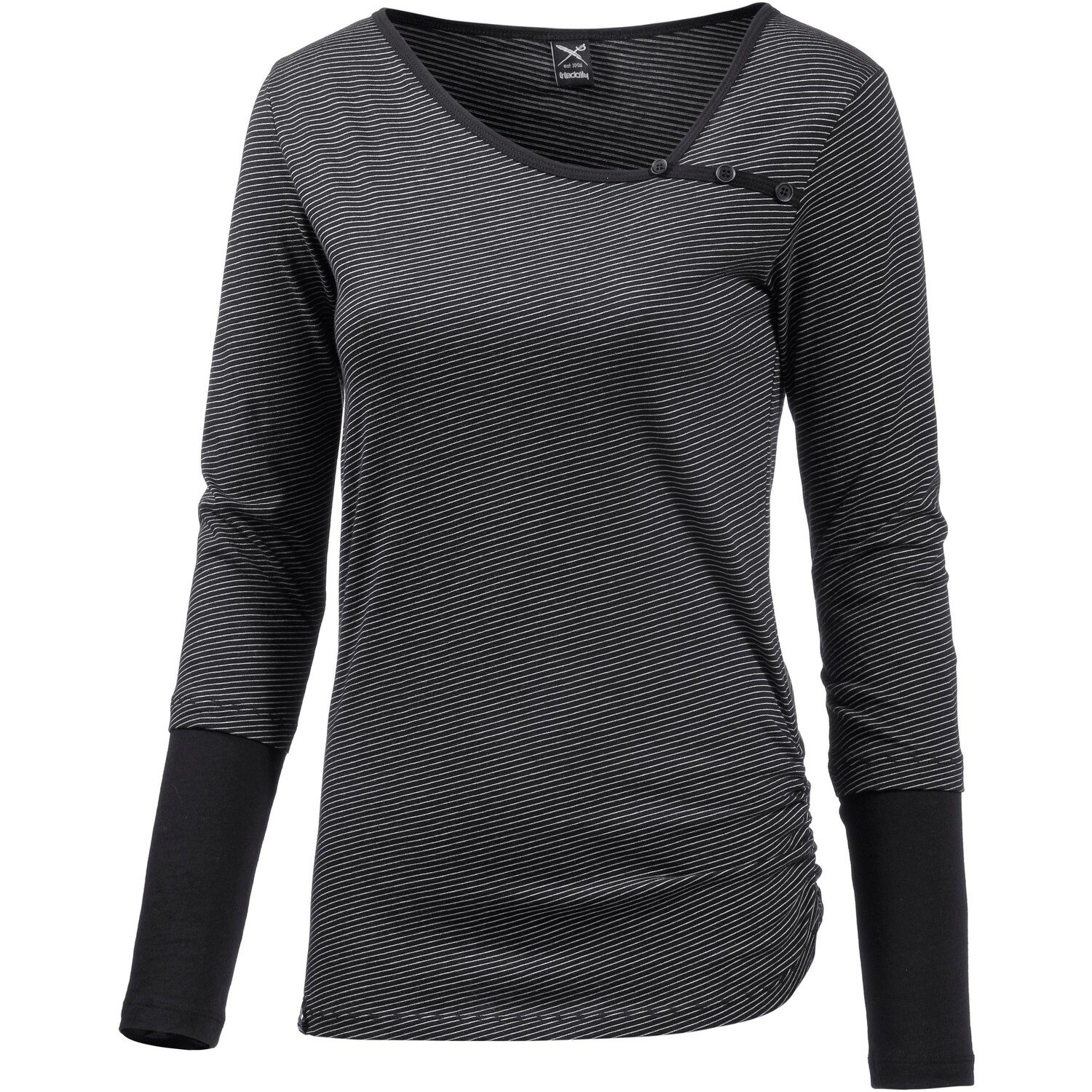 

Футболка iriedaily Langarm Asym Stripe, черный