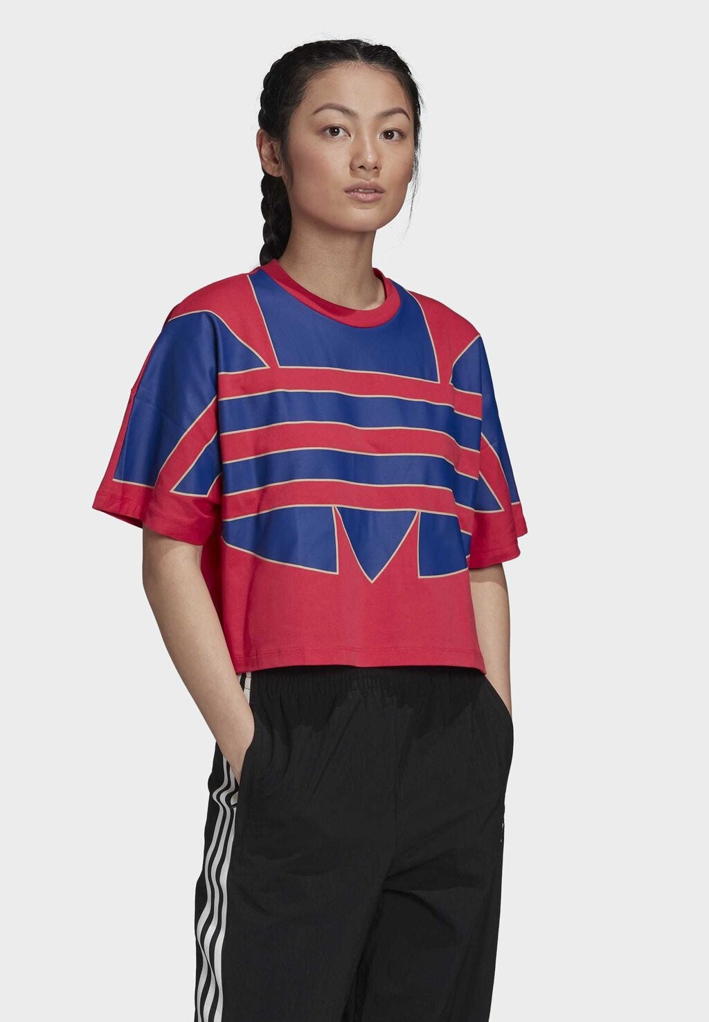 

Футболка с принтом adidas Originals, розовый
