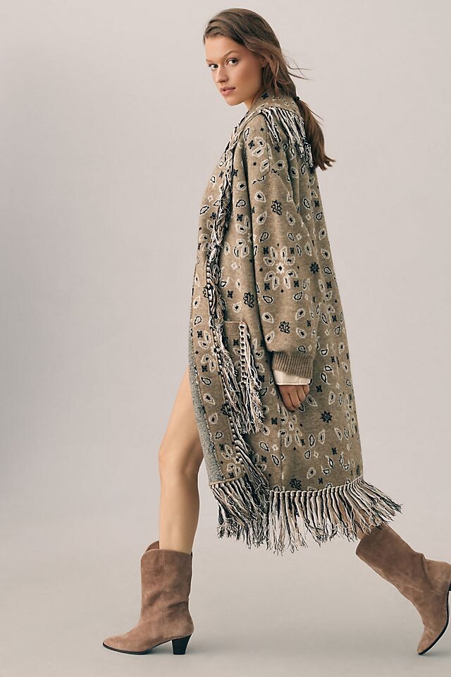 

Бандана с бахромой Anthropologie, бежевый
