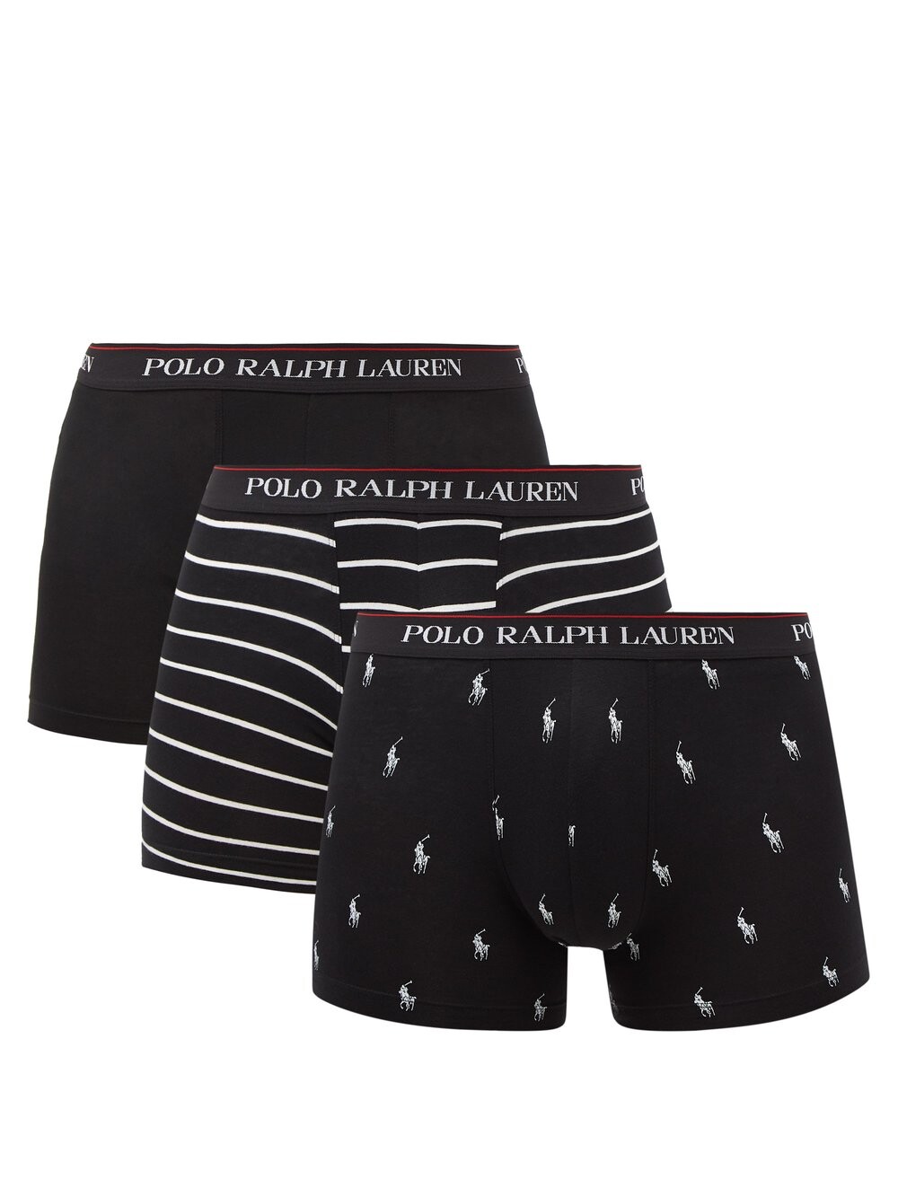 

Комплект из трех трусов-боксеров из смесового хлопка. Polo Ralph Lauren, черный