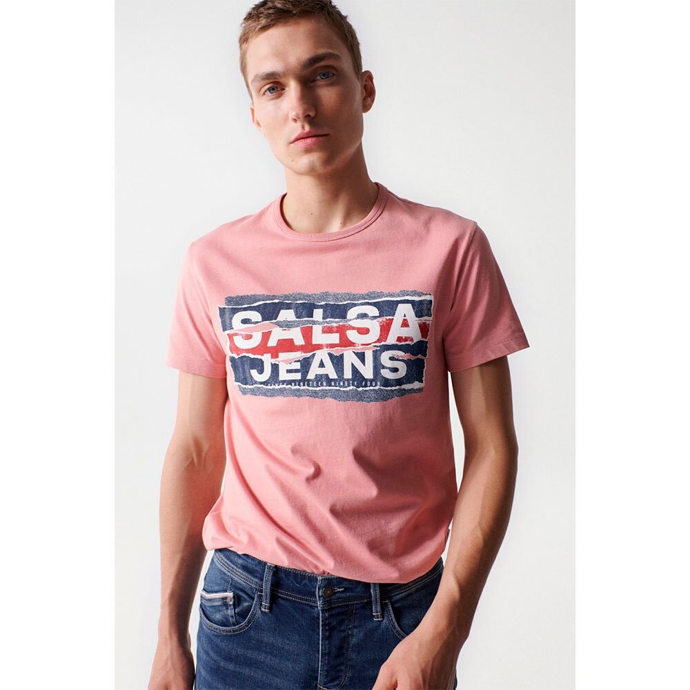 

Футболка Salsa Jeans Slim Branding Effect, розовый