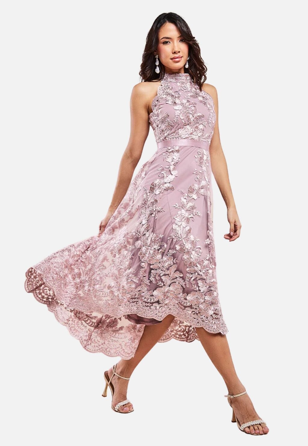

Одежда для особых случаев HALTER HIGH AND LOW Goddiva, розовый
