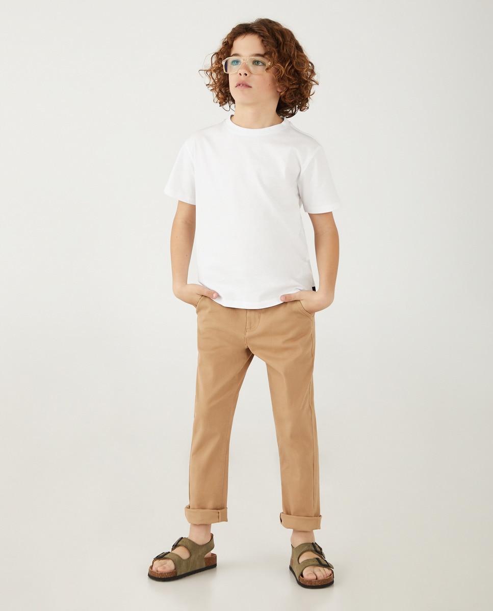 Базовая футболка для мальчика из 100% хлопка Kids El Corte Inglés, белый