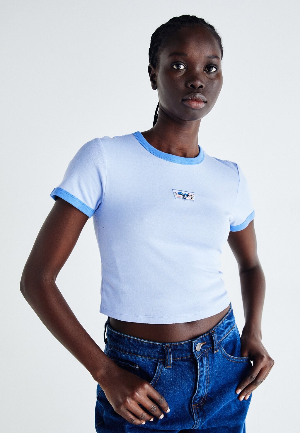 

Футболка с принтом Graphic Ringer Mini Tee Levi's, цвет scenic brunnera blue